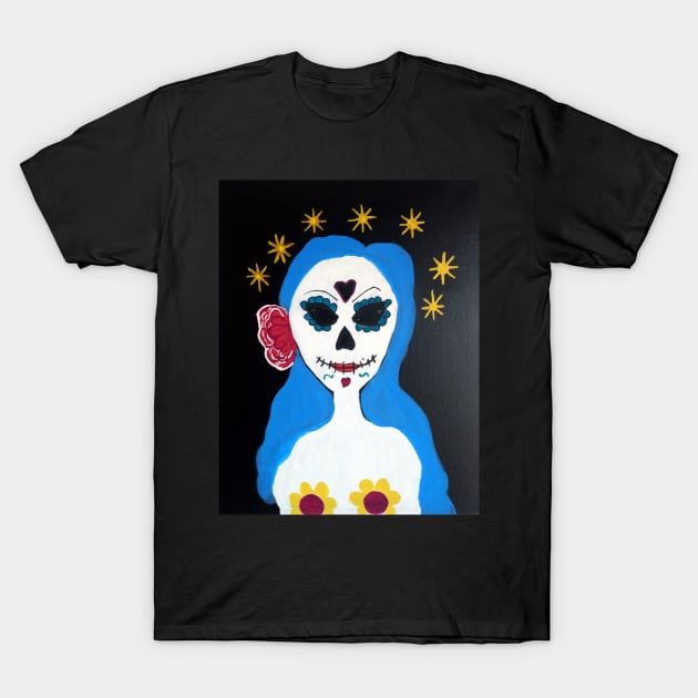 Cosmic Sugar Skull Girl T-Shirt by Cosmic Witch 